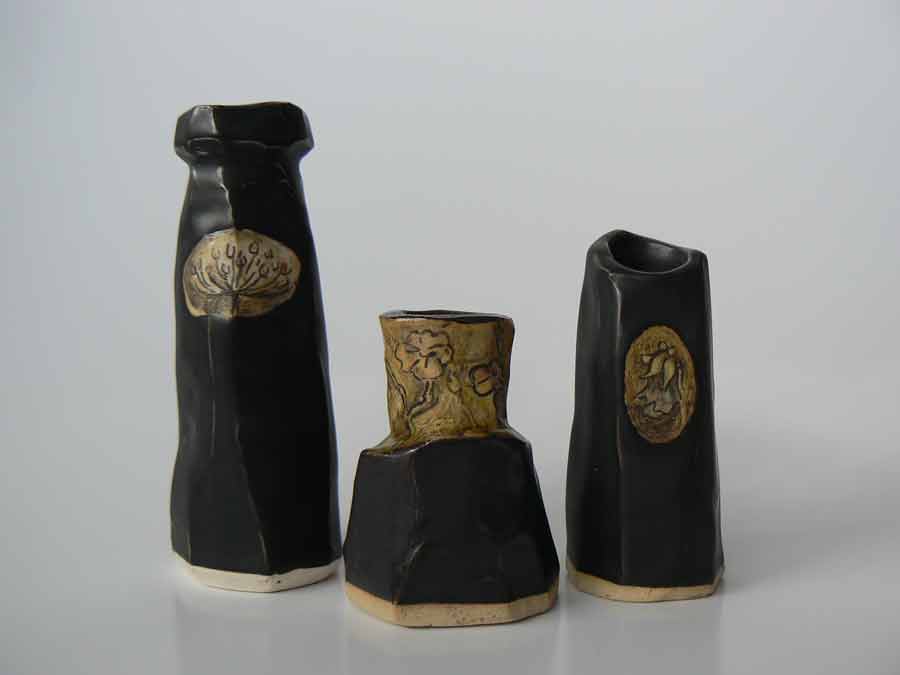 Jane Kennington, Whanganui Weed Pots, Stoneware