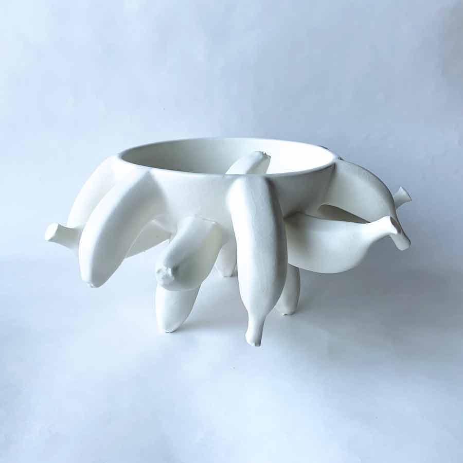 Oliver Cain 3 years working with clay Tāmaki Makaurau / Auckland Dull Banana Bowl Slip cast ceramic 130 x 270 x 280